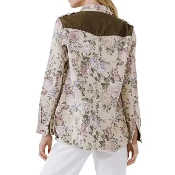 English Rose Rhinestone Studded Floral Denim Jacket in Size Medium - New in Bag - Picture 2 of 10